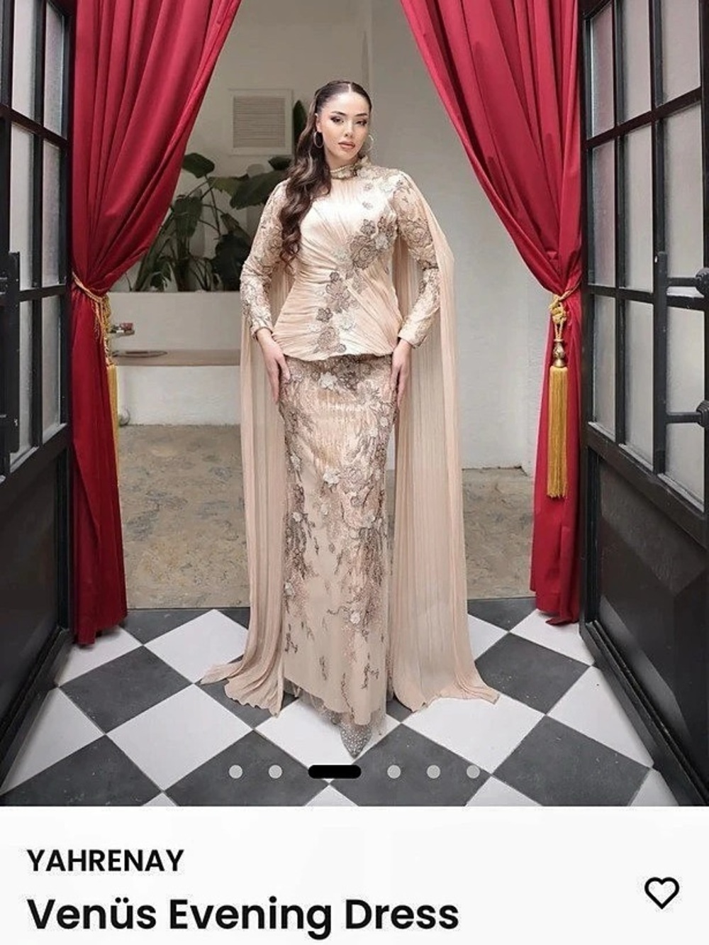 YAHRENAY Venüs Evening Dress Maxi Evening Dress in Pink Like New